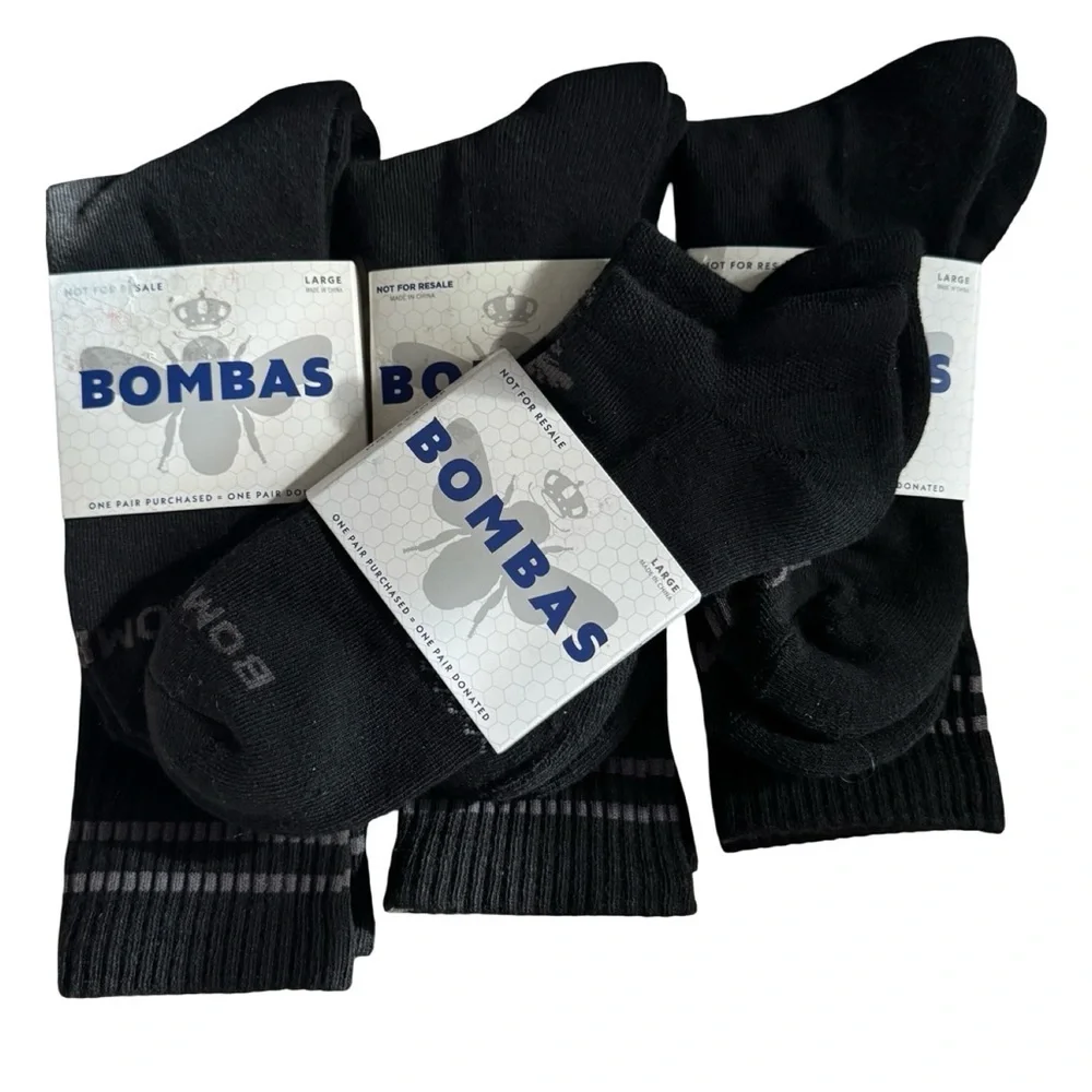 Pack of 4 Bombas Calf & Ankle Socks Size Large